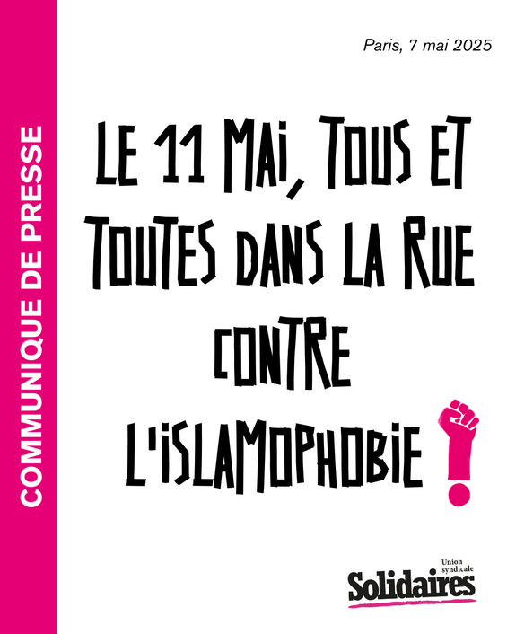 CP 11 mai contre l'islamophobie