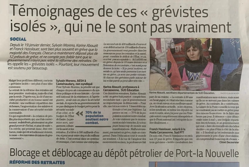 article du journal l'Indépendant du 28 mars 2023
